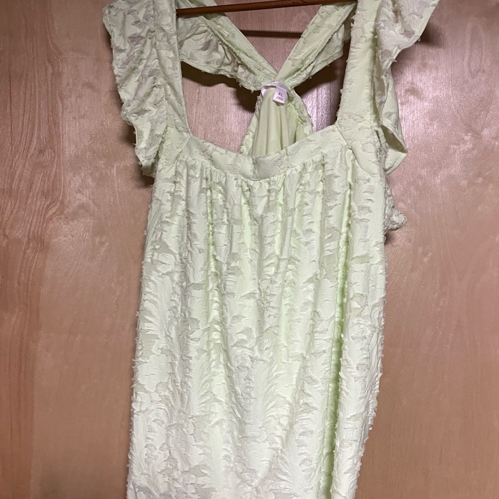 LC Lauren Conrad Pastel Green Textured Dress